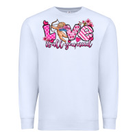 White love is all you need Premium Sweatshirt - OliviaCreatesArt