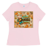 Bubblegum Pink Pumpkin spice junkie Ladies Tee - RanaPortraitStore