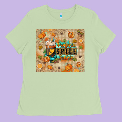 Pumpkin Spice Junkie Ladies Tee Designed By Ranaportraitstore