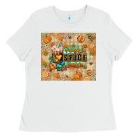 White Pumpkin spice junkie Ladies Tee - RanaPortraitStore