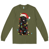 Army Green christmas newfoundland dog Long Sleeve Tee - LillyAllenDesigns