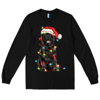 Black christmas newfoundland dog Long Sleeve Tee - LillyAllenDesigns