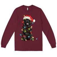 Burgundy christmas newfoundland dog Long Sleeve Tee - LillyAllenDesigns