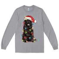 Heather Grey christmas newfoundland dog Long Sleeve Tee - LillyAllenDesigns