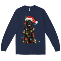Navy christmas newfoundland dog Long Sleeve Tee - LillyAllenDesigns