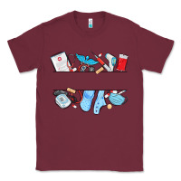 Burgundy custom name nurse Classic Tee - MaliasSmallBusiness