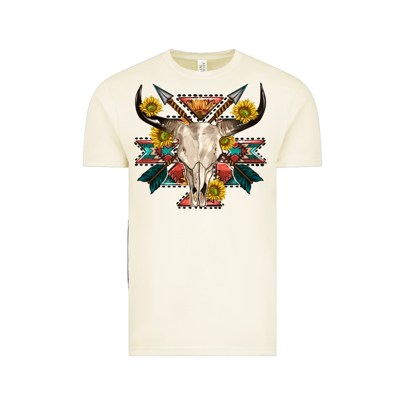 Aztec Western Bull Skull Vintage Tee by NancyCooperArtShop | Teevron