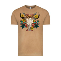 Vintage Camel aztec western bull skull Vintage Tee - NancyCooperArtShop