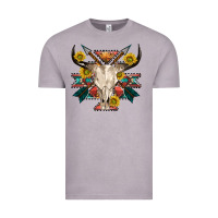 Vintage Zinc aztec western bull skull Vintage Tee - NancyCooperArtShop