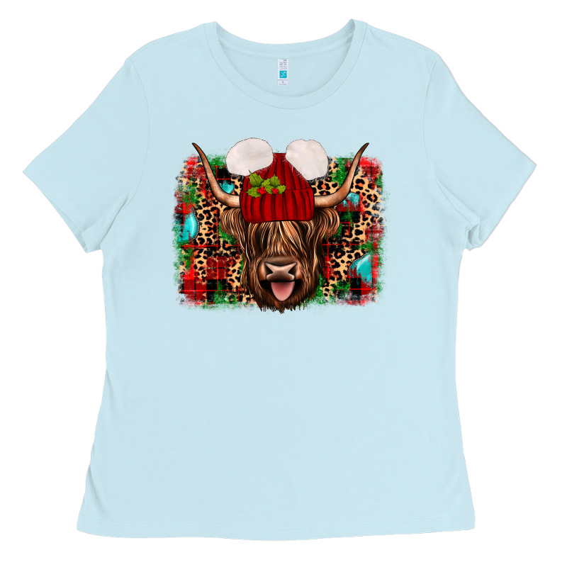 Highland Cow Christmas Ladies Tee by JahusDesignShop | Teevron