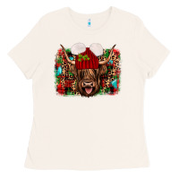 Bone highland cow christmas Ladies Tee - JahusDesignShop