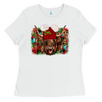 White highland cow christmas Ladies Tee - JahusDesignShop