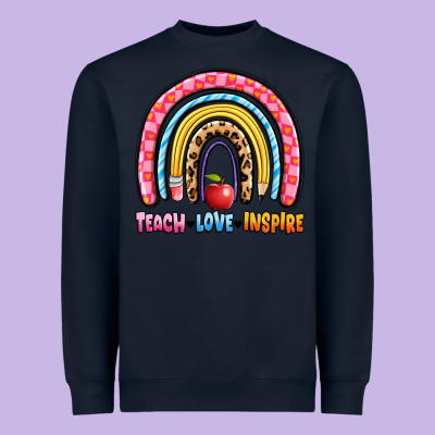 Teach Love Inspire Rainbow Heavyweight Sweatshirt Designed By Artiststas