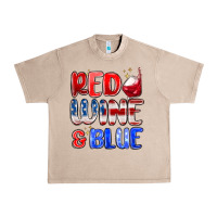 French Oak red wine and blue Urban Heavy Tee - MaliasSmallBusiness