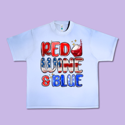 Red Wine And Blue Urban Heavy Tee Designed By Maliassmallbusiness