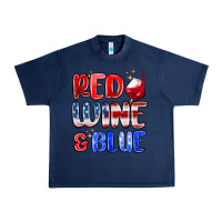 Navy red wine and blue Urban Heavy Tee - MaliasSmallBusiness