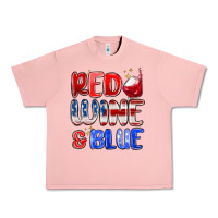 Salmon red wine and blue Urban Heavy Tee - MaliasSmallBusiness