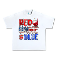White red wine and blue Urban Heavy Tee - MaliasSmallBusiness
