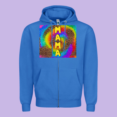 Mama Tie Dye Zipper Hoodie Designed By Tumblerdesignbyshophia