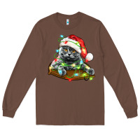 Chestnut christmas scottish fold cat Long Sleeve Tee - LillyAllenDesigns