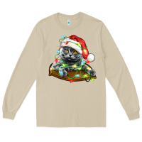 Mushroom christmas scottish fold cat Long Sleeve Tee - LillyAllenDesigns