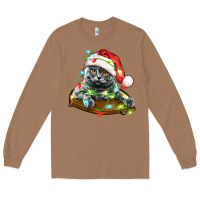 Toasted Coconut christmas scottish fold cat Long Sleeve Tee - LillyAllenDesigns