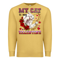 Antique Gold my cat is my valentine Premium Sweatshirt - OliviaCreatesArt