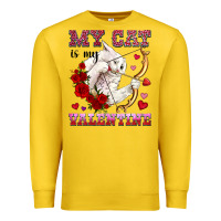 Lemon my cat is my valentine Premium Sweatshirt - OliviaCreatesArt