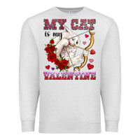 Oatmeal Heather my cat is my valentine Premium Sweatshirt - OliviaCreatesArt