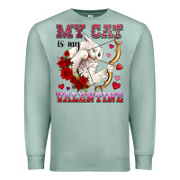 Seafoam my cat is my valentine Premium Sweatshirt - OliviaCreatesArt