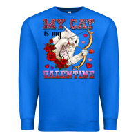 True Royal my cat is my valentine Premium Sweatshirt - OliviaCreatesArt