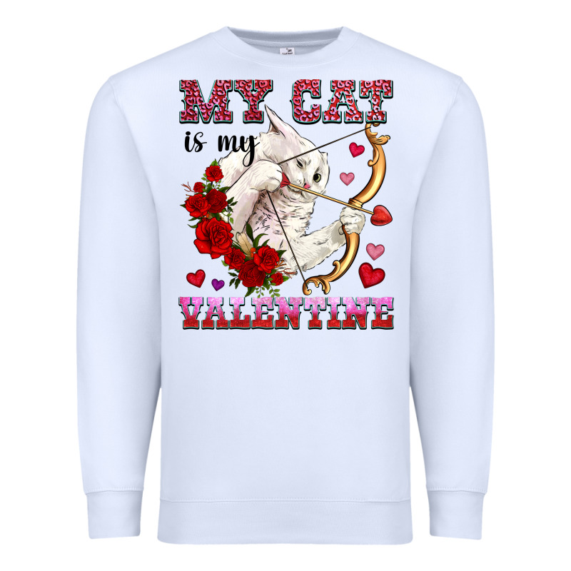 My Cat Is My Valentine Premium Sweatshirt by OliviaCreatesArt | Teevron