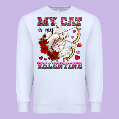 My Cat Is My Valentine Premium Sweatshirt Designed By Oliviacreatesart