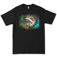 Black indian headress sunflower leopard Premium Tee - AdoDesignShop