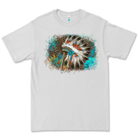 Dove Grey indian headress sunflower leopard Premium Tee - AdoDesignShop