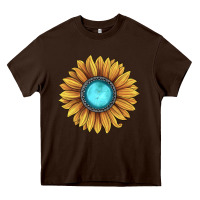 Chocolate Brown sunflower gemstone Heavy Core Tee - JahusDesignShop