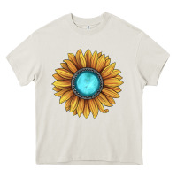 Cream sunflower gemstone Heavy Core Tee - JahusDesignShop