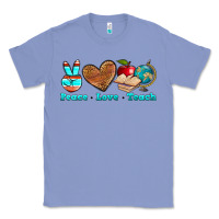 Colony Blue peace love teach Classic Tee - NancyCooperArtShop