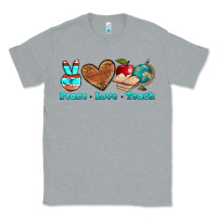Heather Grey peace love teach Classic Tee - NancyCooperArtShop