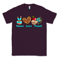 Plum peace love teach Classic Tee - NancyCooperArtShop