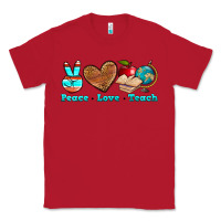 Red peace love teach Classic Tee - NancyCooperArtShop