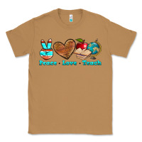 Toasted Coconut peace love teach Classic Tee - NancyCooperArtShop