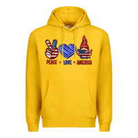 Lemon Peace love America with gnome 4th of july Premium Hoodie - HowdyJamesFarm