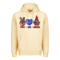 Pina Colada Peace love America with gnome 4th of july Premium Hoodie - HowdyJamesFarm
