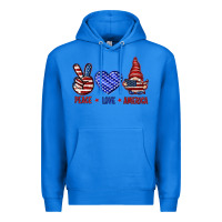 True Royal Peace love America with gnome 4th of july Premium Hoodie - HowdyJamesFarm