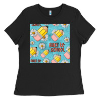 Back To School Seamless Pattern Ladies Tee | Teevron