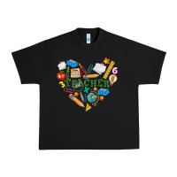 Black teacher heart Urban Heavy Tee - NancyCooperArtShop