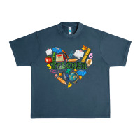 Midnight Navy teacher heart Urban Heavy Tee - NancyCooperArtShop