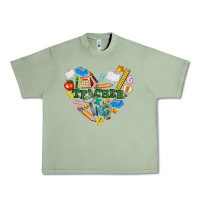 Oil Green teacher heart Urban Heavy Tee - NancyCooperArtShop
