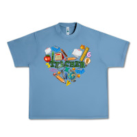 Pebble Blue teacher heart Urban Heavy Tee - NancyCooperArtShop